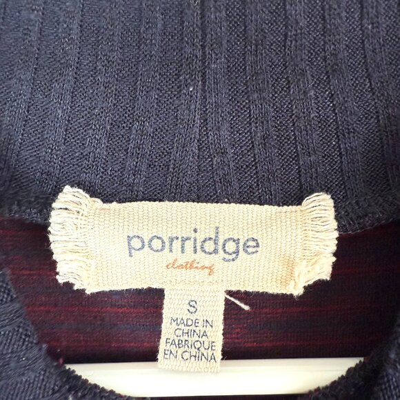 Porridge Anthropologie Mock Neck Plaid Pullover Cropped Sweater Womens S Blue - Picture 2 of 7